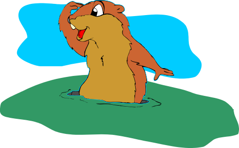 If This Day Is Cloudy The Groundhog Will Not See Its - Clipart Groundhog (490x304), Png Download