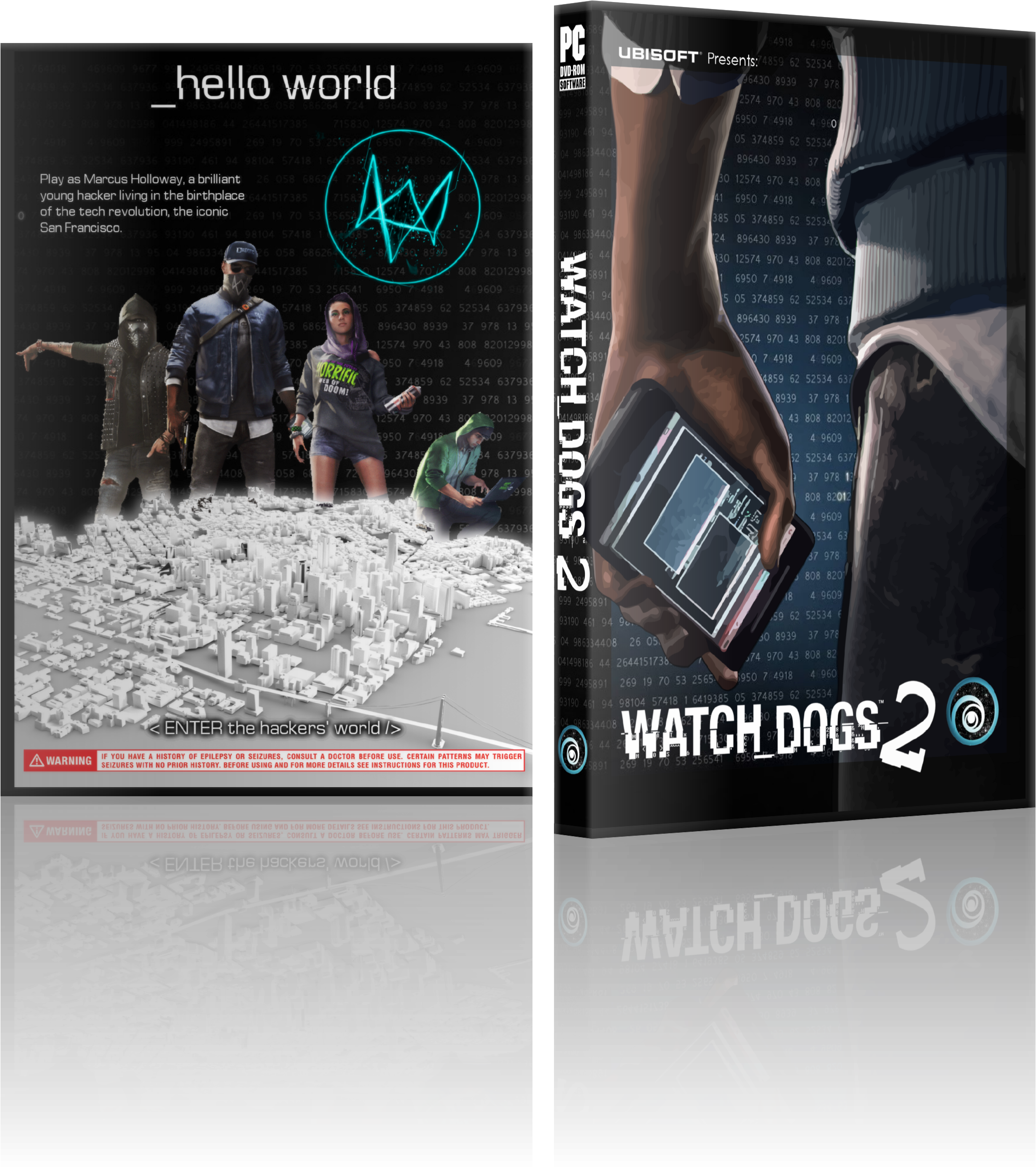 Viewing Full Size Watch Dogs 2 Box Cover By Wieczur9611 - Headphones (3000x3000), Png Download