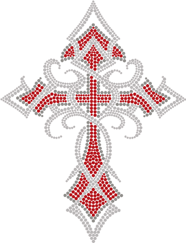 9" Tribal Red Cross - Cross Christmas Ornaments Png (500x484), Png Download