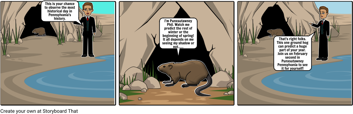 Groundhog Day - Cartoon (1164x385), Png Download