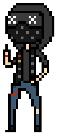 So I Made Wrench From Watch Dogs 2 In A Ministrife - Watch Dogs 2 Pixel Art (290x550), Png Download
