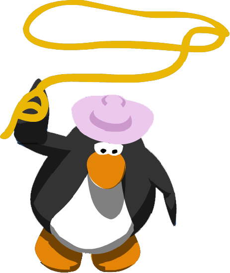 Pink Cowgirl Hat And Lasso - Adã©lie Penguin (463x549), Png Download