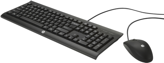 Hp Original C2500 Combo Wired Keyboard Mouse Combo - Hp Wired Keyboard And Mouse Combo (573x430), Png Download
