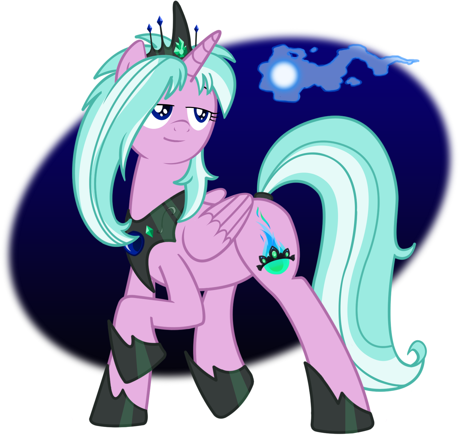 Sapphire Night Princess - Cartoon (1519x1511), Png Download