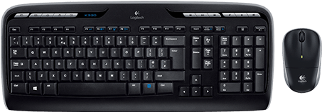Logitech Mk330 Wireless Combo Keyboard Mouse - Logitech Mk330 (453x393), Png Download