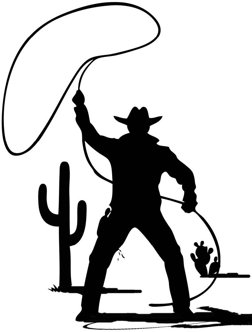 Cowboy Silhouette Png - Cowboy Clip Art Black And White (844x1131), Png Download