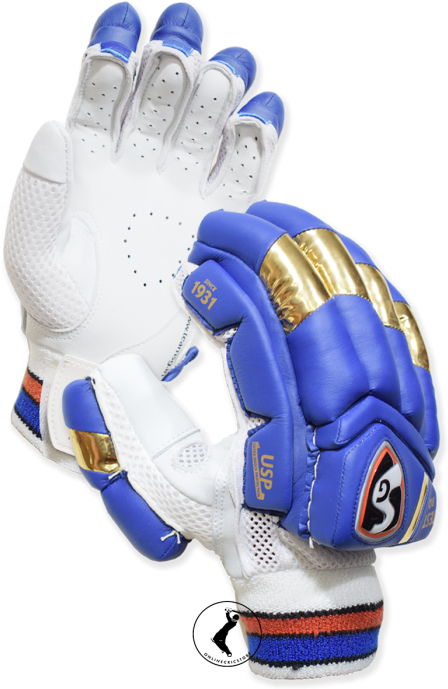Sg Test Ro Cricket Batting Gloves, Blue Gold - Sg Cricket Batting Gloves (467x700), Png Download