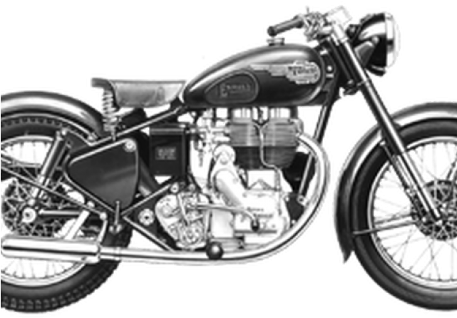 Drawn Biker Royal Enfield Bike - 1947 Royal Enfield 350 Bullet (640x480), Png Download