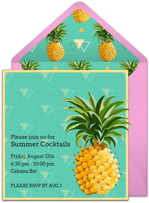 Free Png Download Notebook Lined - Summer Coctail Party Invitations (480x655), Png Download