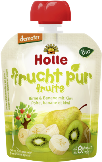 Holle Organic Pure Fruit Pouches - Kiwifruit (600x600), Png Download