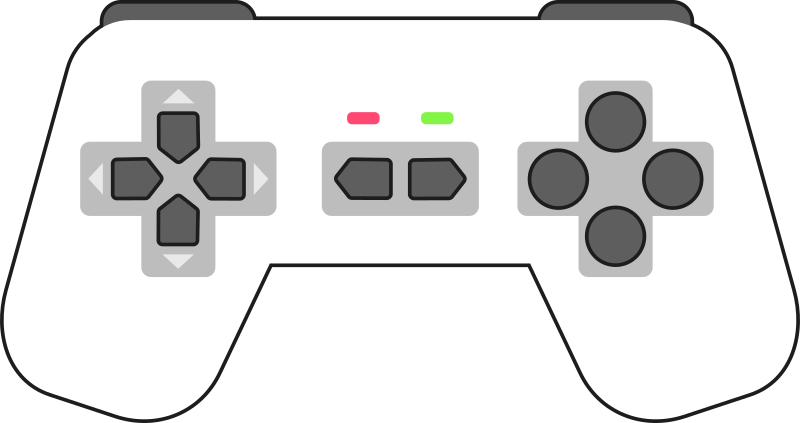 Medium Image - Black And White Video Game Controller Clipart (800x423), Png Download