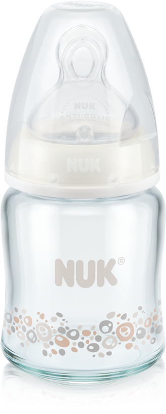 Baby Feeding Bottle Made Of Glas - Nuk (399x860), Png Download