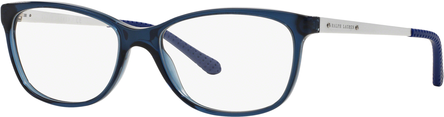 Translucent Muted Blue With A Metallic Temple Makes - Ray-ban 6423 (2000x1000), Png Download