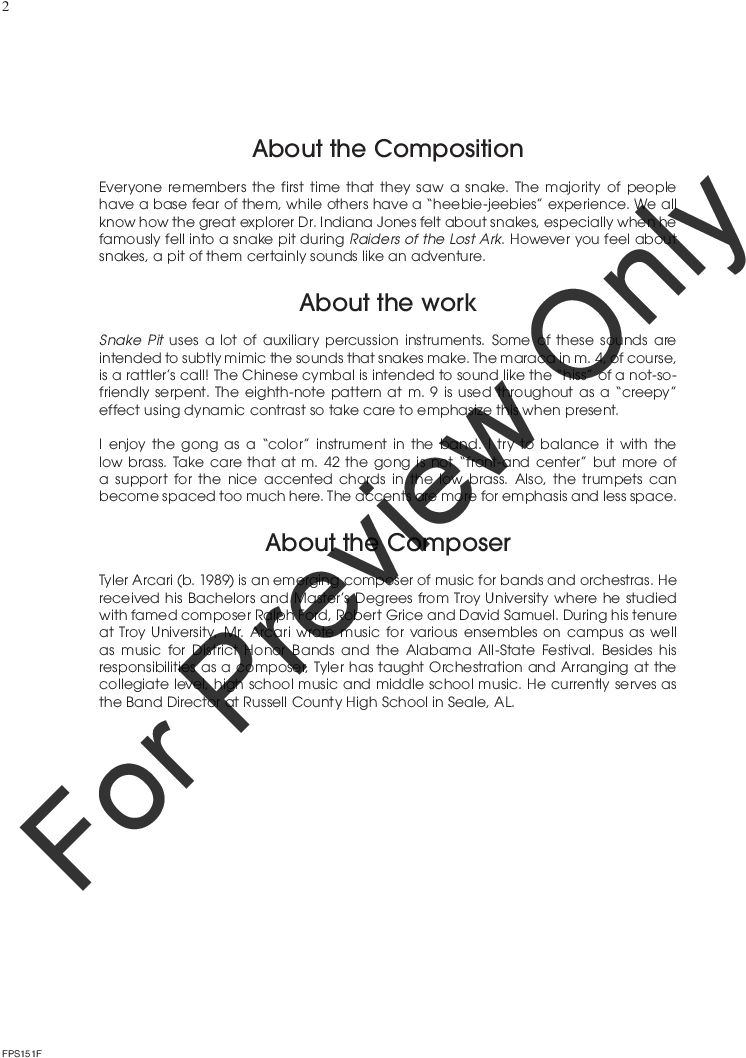 The Snake Pit Thumbnail - Fire In The Bow Sheet Music (864x1152), Png Download