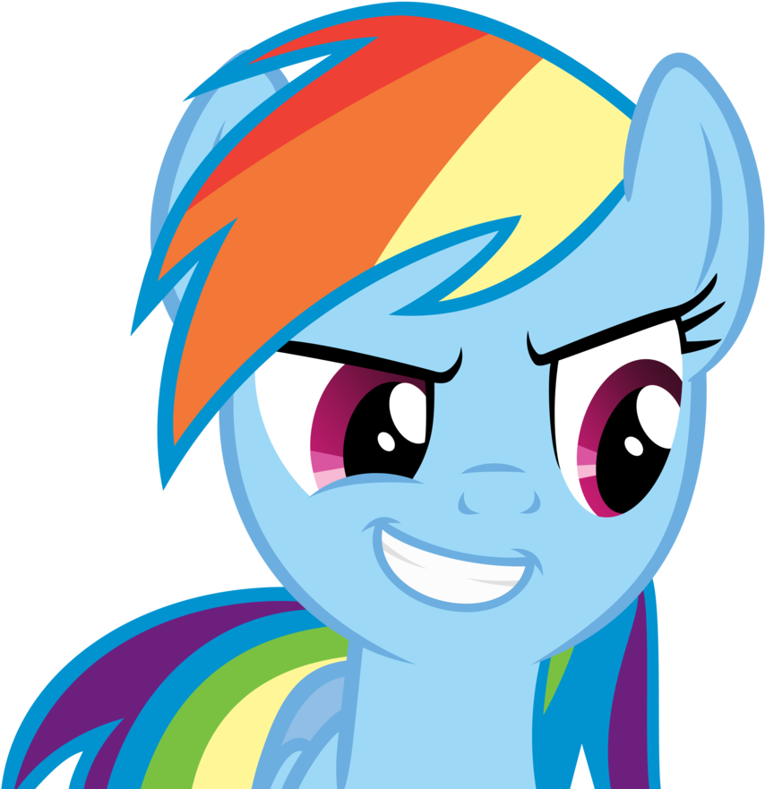 Rainbow Dash Awesome Face By Angel The Bunny - Mlp Rainbow Dash Face (854x881), Png Download