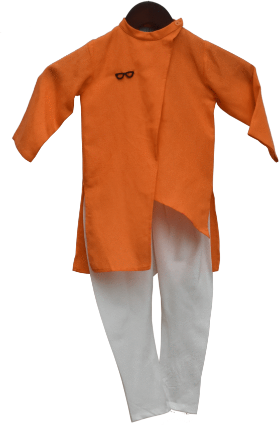 Orange Kurta With Churidar - Costume (580x870), Png Download