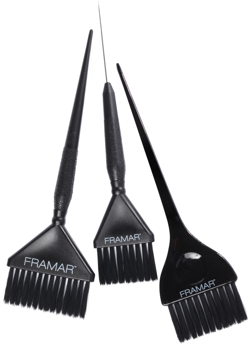 1 Medium Sized Color Brush With Metal Pin Tail - Transparent Framar Hair Color Brush (997x1280), Png Download