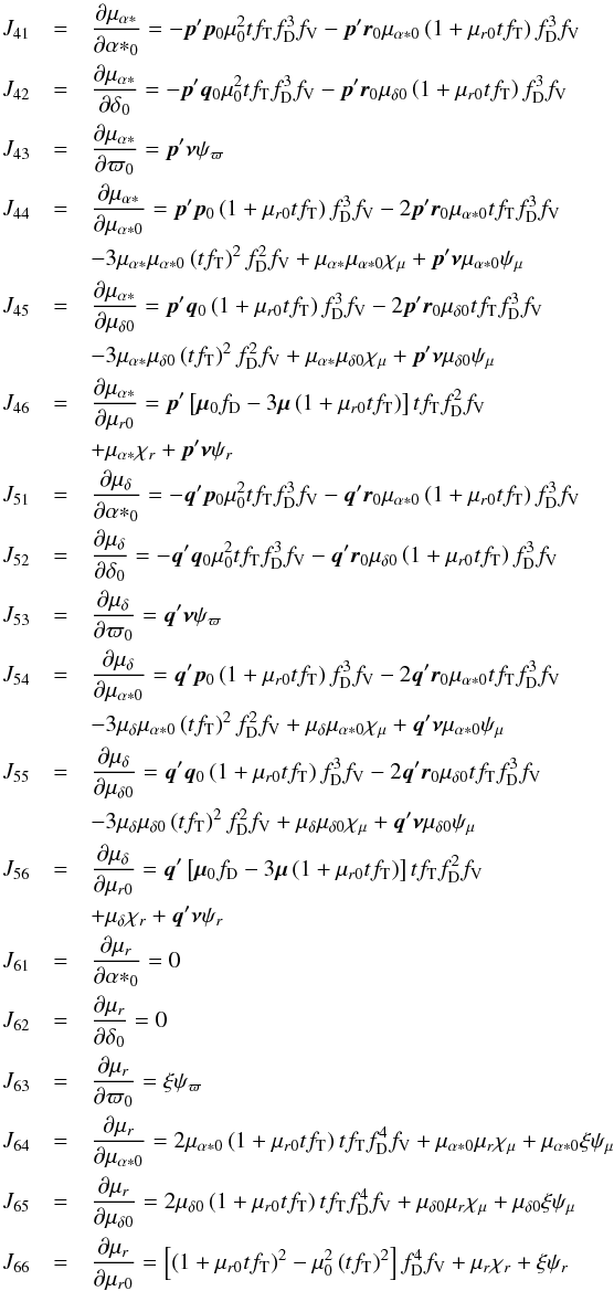 Elements Of The Jacobian Matrix Neglecting Light-time - Document (556x1169), Png Download