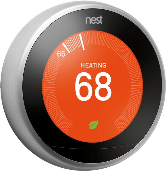 Angle View Of Nest Learning Thermostat - Nest App (565x565), Png Download