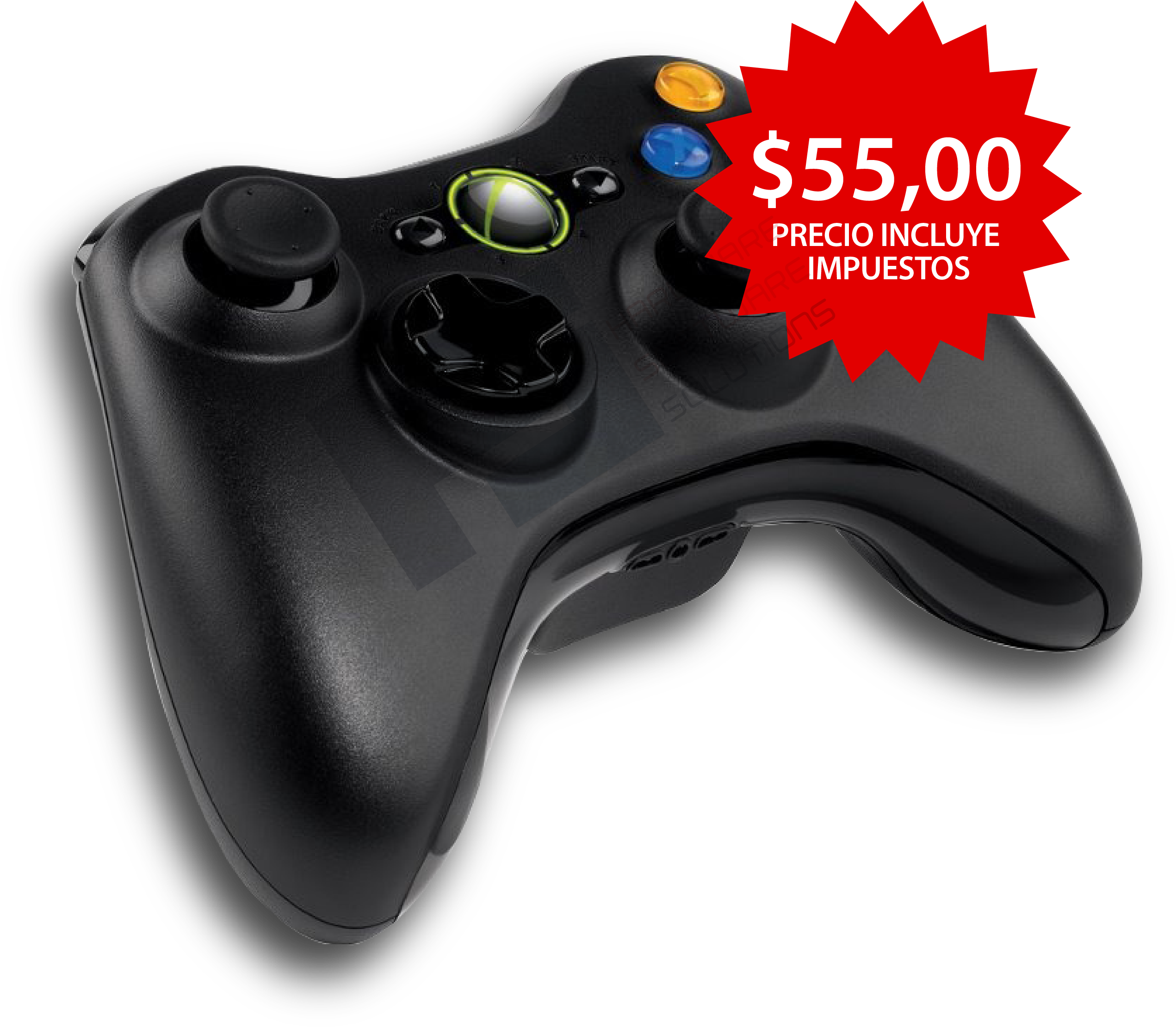 Control Original Xbox 360 Inalambrico - Xbox 360 Controller Png (2581x2240), Png Download