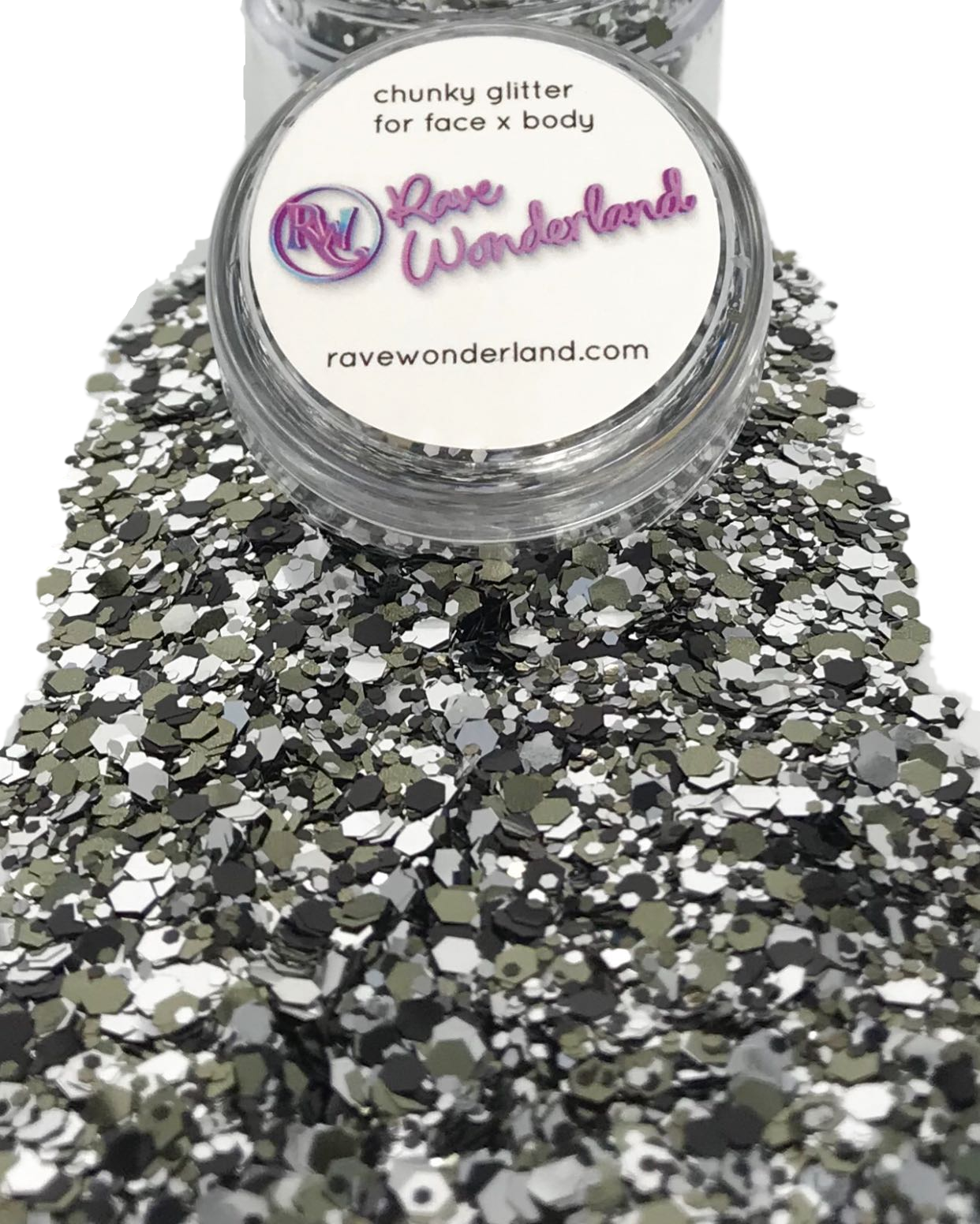 Dark Matter Black And Silver Body And Face Festival - Suikerboon (1242x1552), Png Download