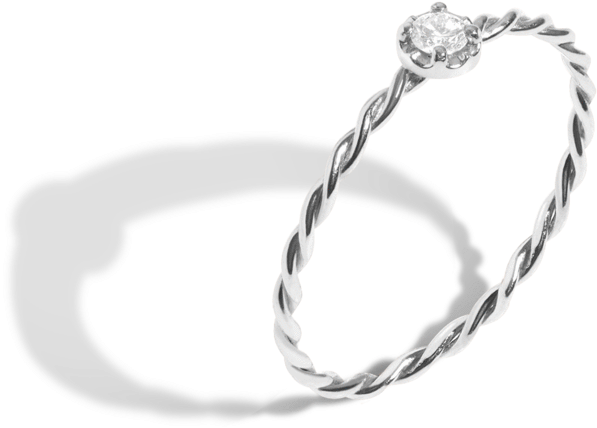 Midi Stackable Twist Diamond Ring - Engagement Ring (1200x1200), Png Download