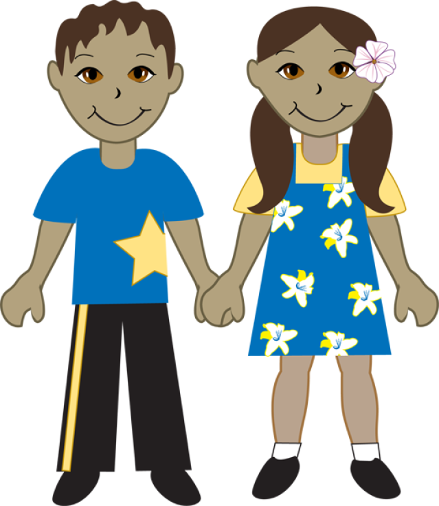 Transparent Hispanic Boy Clipart - Kids Holding Hands (639x735), Png Download