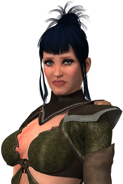 Wounded Warrior Fantasy Woman (549x640), Png Download