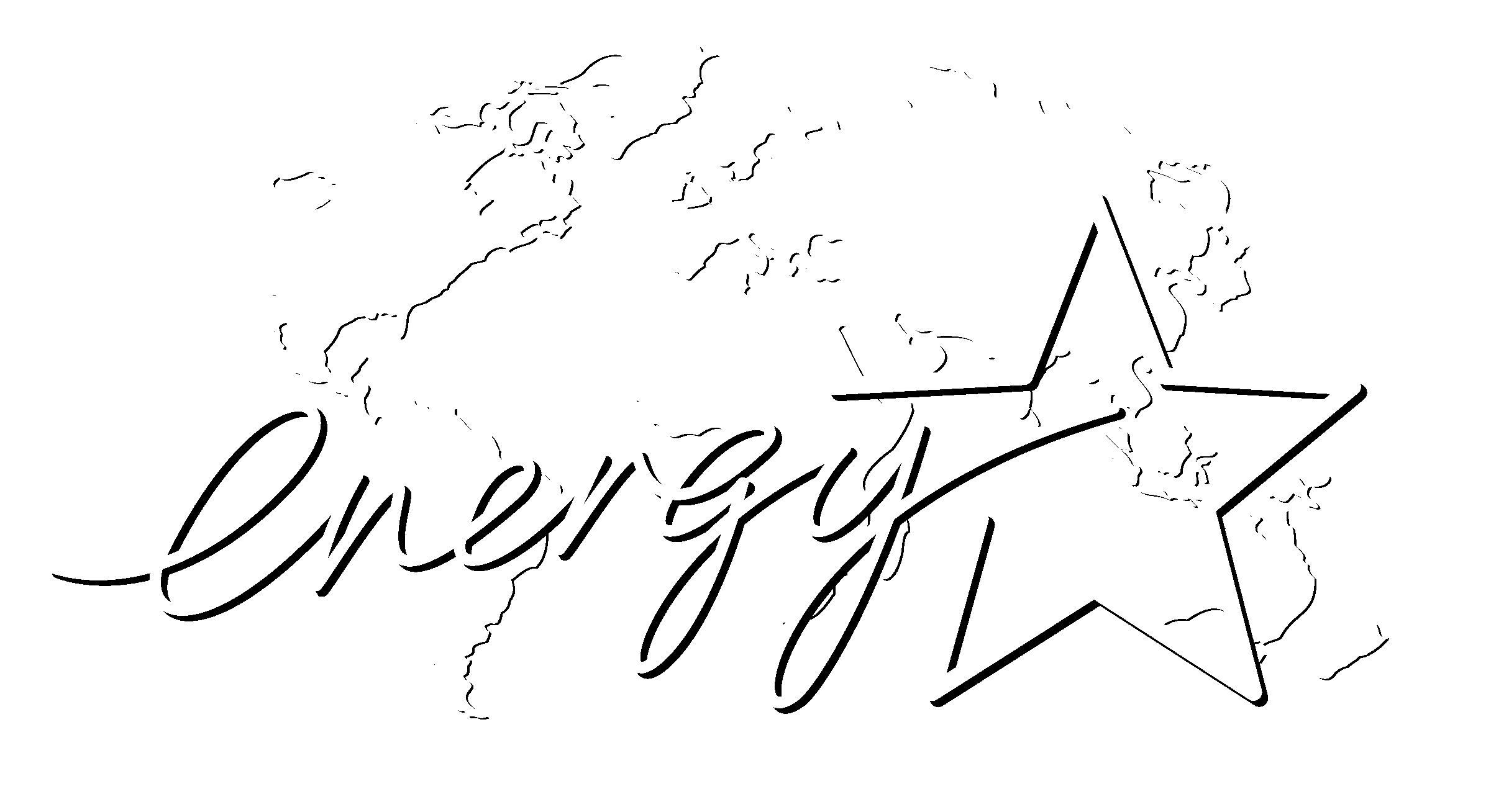 Energy Star Logo Black And White - Drawing (2400x1308), Png Download