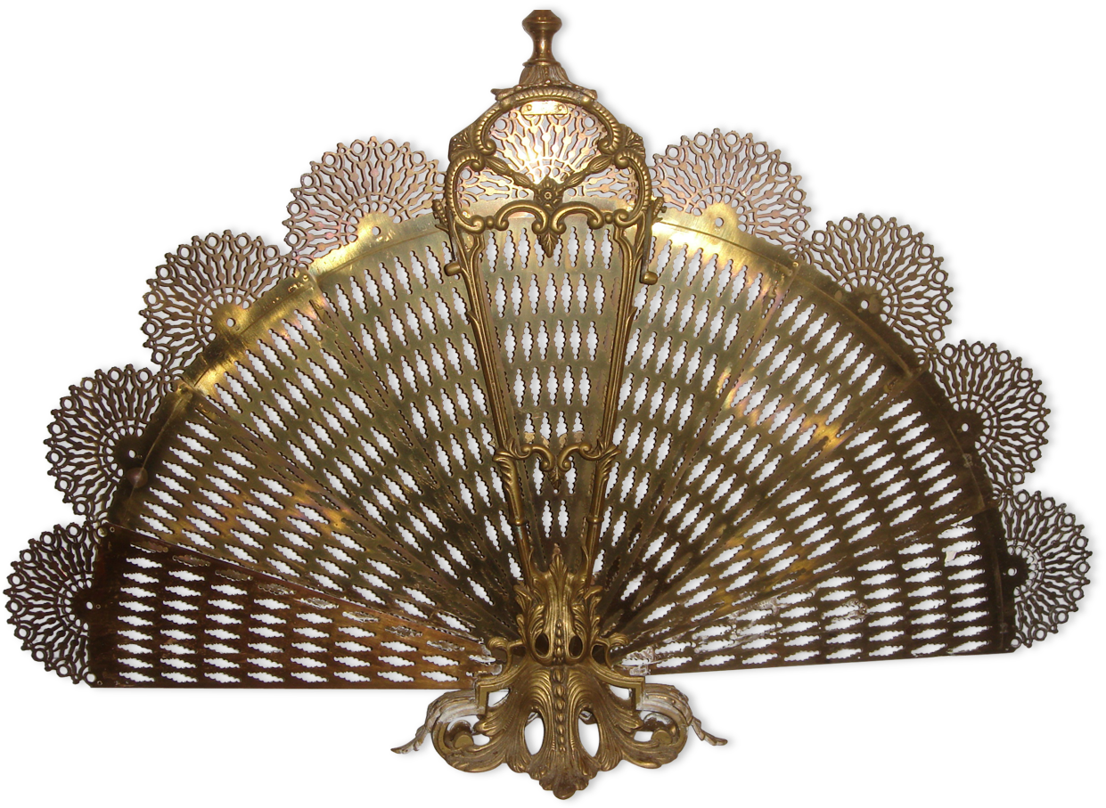 Firewall Brass Louis Xvi Model Peacock Tail - Fire Screen (1457x1457), Png Download