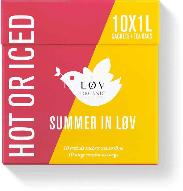 Summer In Løv Box Of 10 Big Tea Bags - Graphic Design (900x847), Png Download