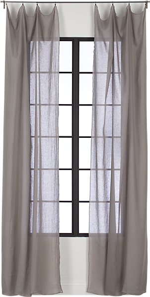 French-belgian Light Grey Linen Panel Curtains Cb2 - Window Valance (598x598), Png Download