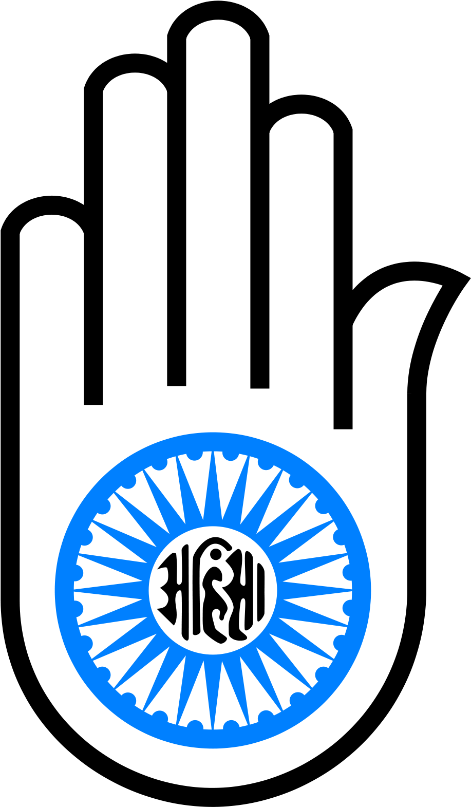 Jain Hand - Symbol Of Ahimsa (1000x1662), Png Download