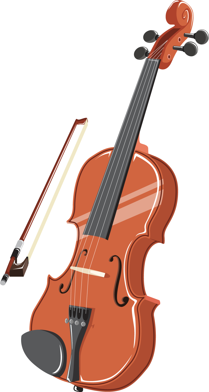 Instrument Clipart Transparent - Violin Clipart Transparent Background (861x1611), Png Download