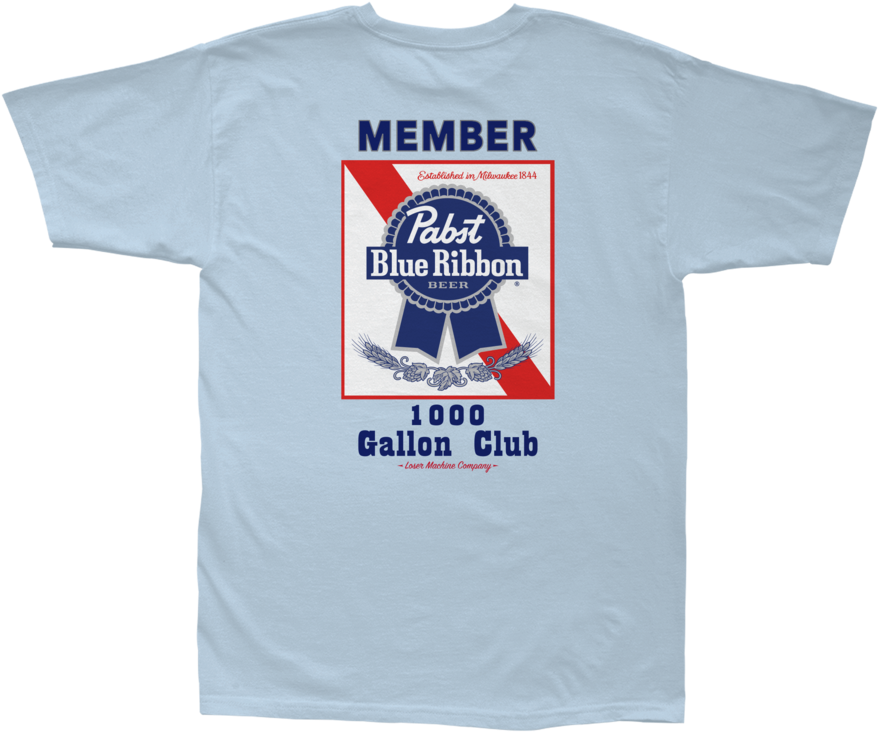 Lmc X Pbr Members Only Stock Tee - Pabst Blue Ribbon (1024x878), Png Download