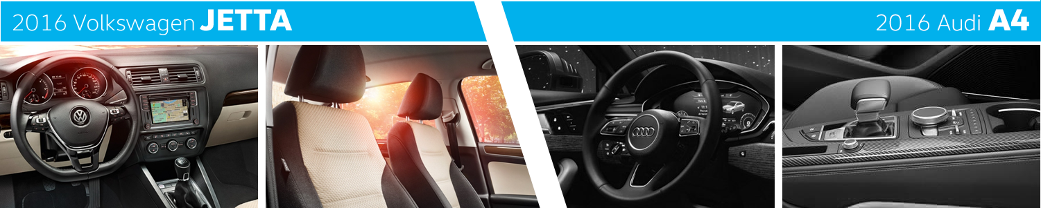 2016 Volkswagen Jetta Vs Audi A4 Model Interior Styling - Audi A3 (1501x301), Png Download
