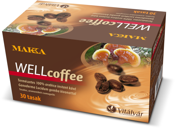 Makka Wellcoffee Természetes 100% Arabica Instant Kávé - Ganoderma (623x503), Png Download
