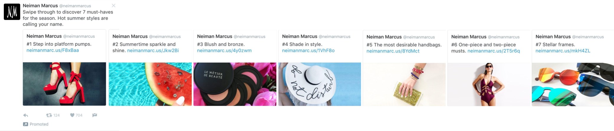 Neiman Marcus Twitter Carousel Ad - Graphic Design (2082x445), Png Download