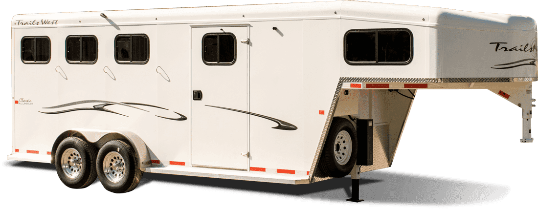 Horse Trailer - Travel Trailer (1100x428), Png Download