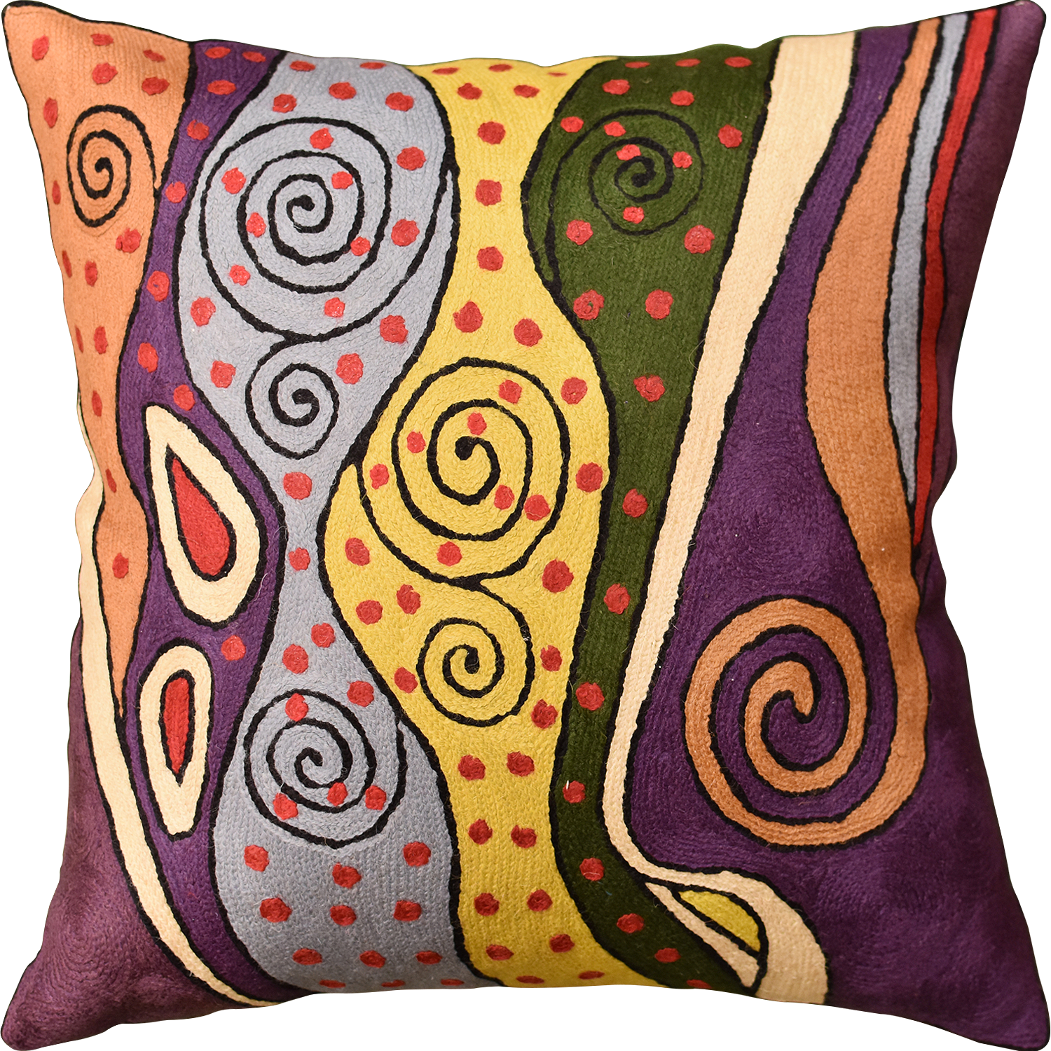 Klimt Purple Night Sky Ii Accent Pillow Cover Handembroidered - Cushion (1500x1500), Png Download