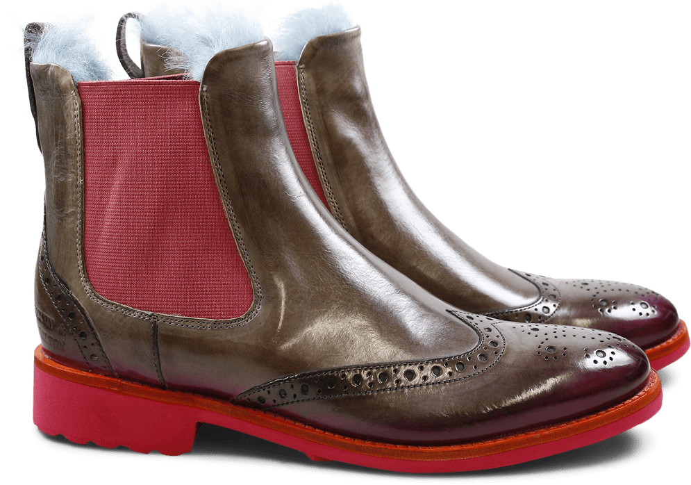Ankle Boots Amelie 5 Crust Smoke Shade Dark Pink Fur - Work Boots (1024x1024), Png Download