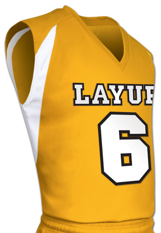 Gold White Lay Up Basketball Jersey - Basketball Jersey Grey Black (800x800), Png Download