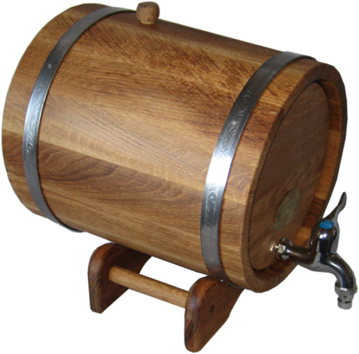 Oak Barrel With Underframe 10l, With Tires Made Of - Beer (800x800), Png Download