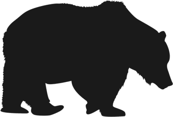 Black Bear Clipart Vector - Polar Bear Silhouette Png (640x480), Png Download