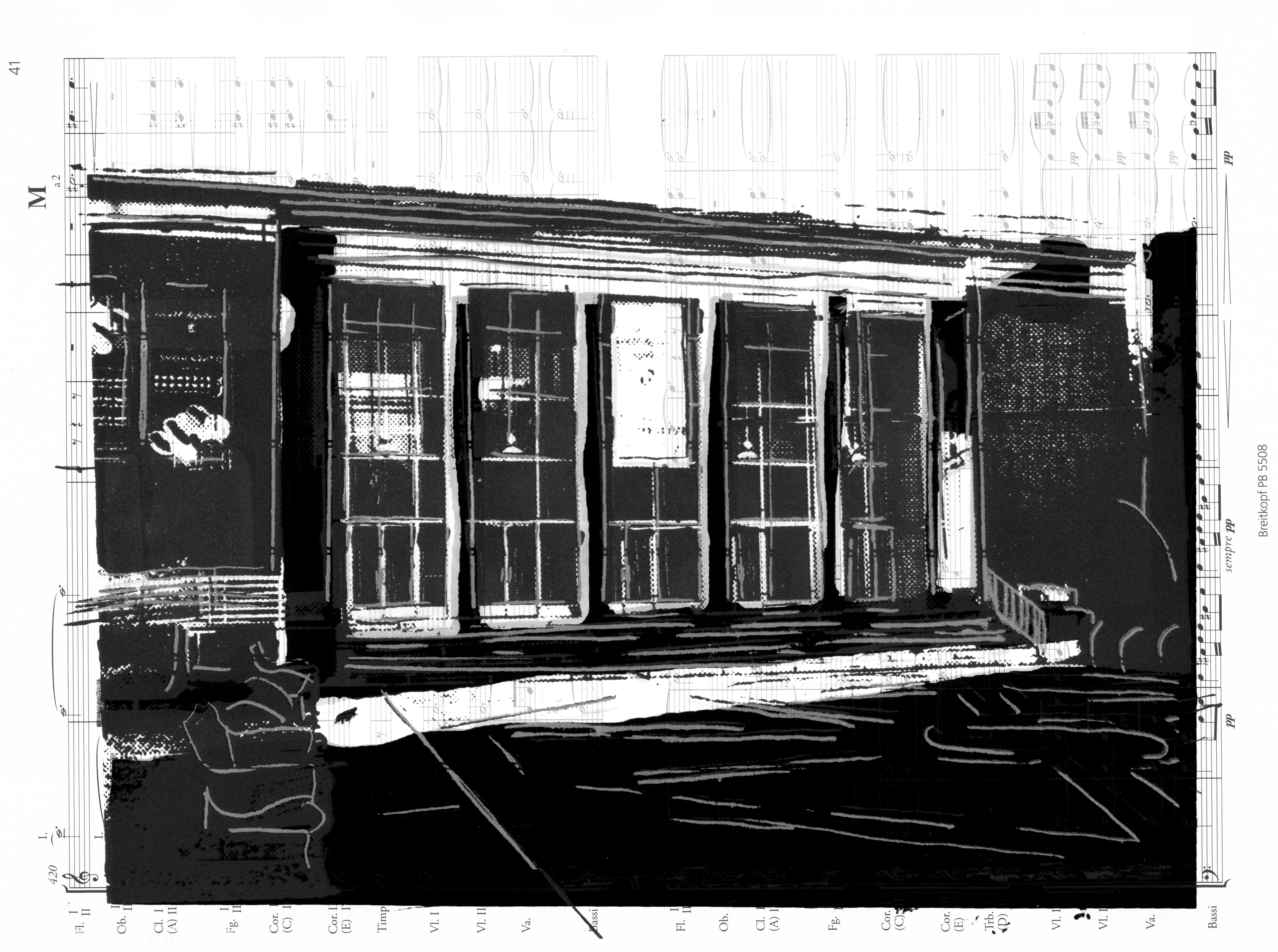 Blackwell Auditorium Sheet Music Bw Transparent (7039x5246), Png Download