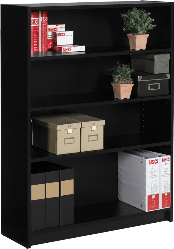 Global® Genoa® Bookcase 48" 4-shelf Black - Shelf (850x850), Png Download