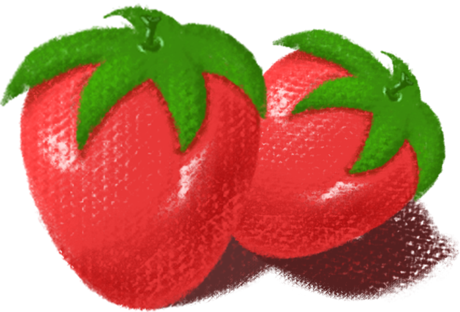 Strawberry Hand Drawn Cute Cartoon Png And Psd - Strawberry (2000x2000), Png Download
