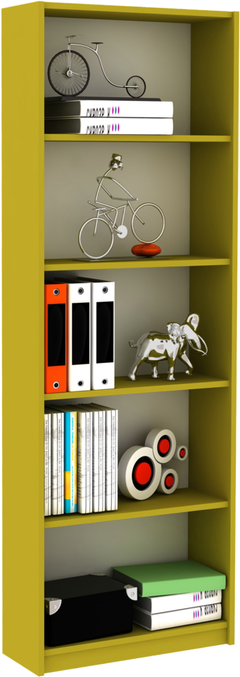 5 Tier Green Bookcase/bookshelf - Bookcase (1024x1024), Png Download