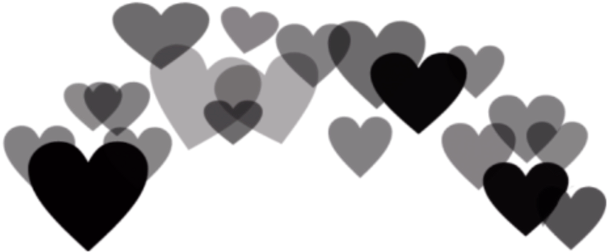 Black Hearts Heart Crowns Crown Heartcrown Tumblr Freet - Pink Heart Crown Png (1024x1024), Png Download