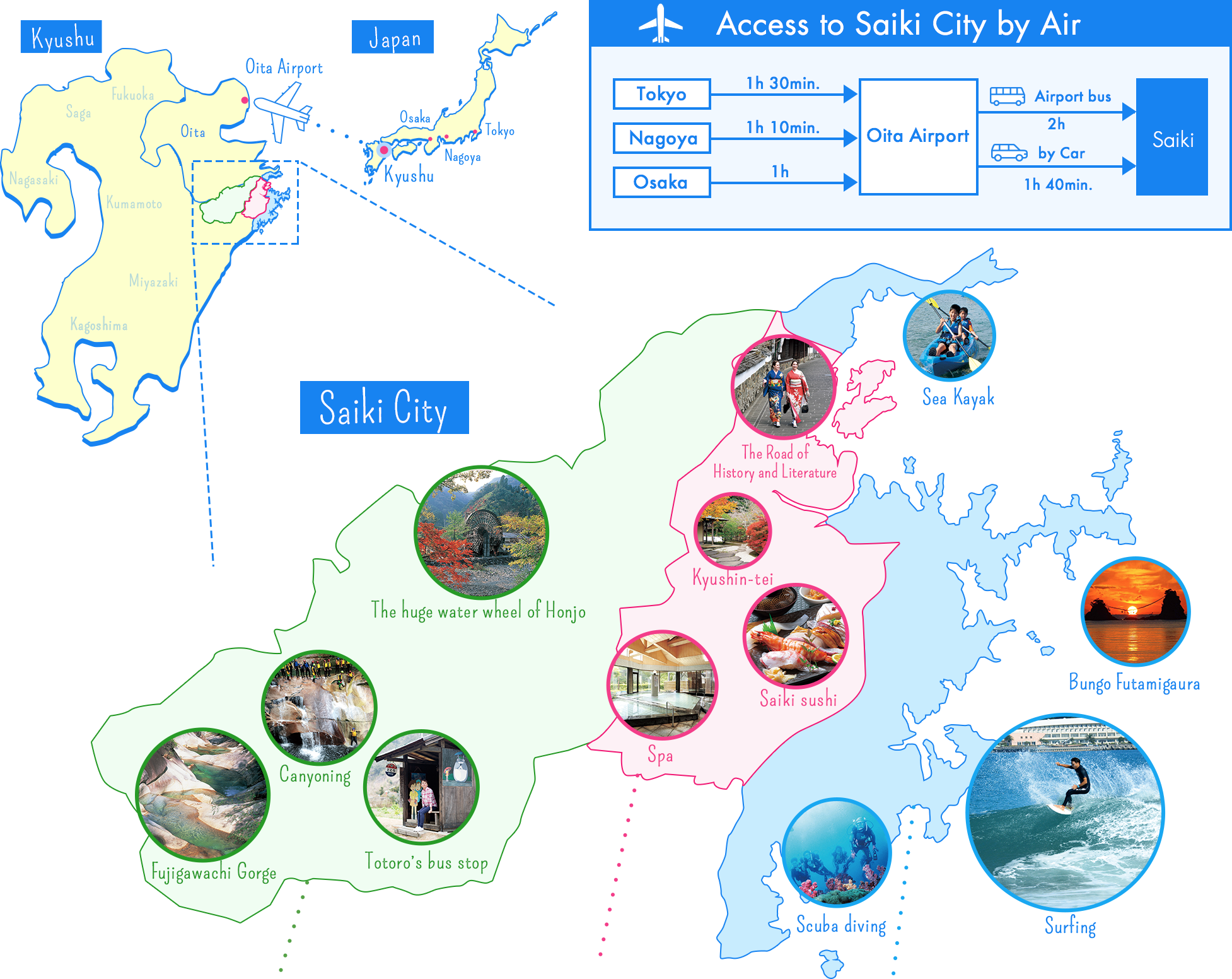 Saiki City Area Map - Map (1954x1552), Png Download